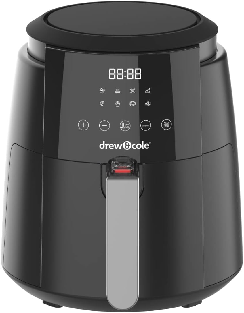 Drew&Cole 4L Digital Air Fryer – 8‑in‑1, Low‑Oil Cooking