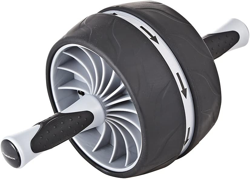 PhysioRoom Ab Roller Exercise Wheel with Auto Return – Core, Chest, Arms & Shoulder Trainer (Black)