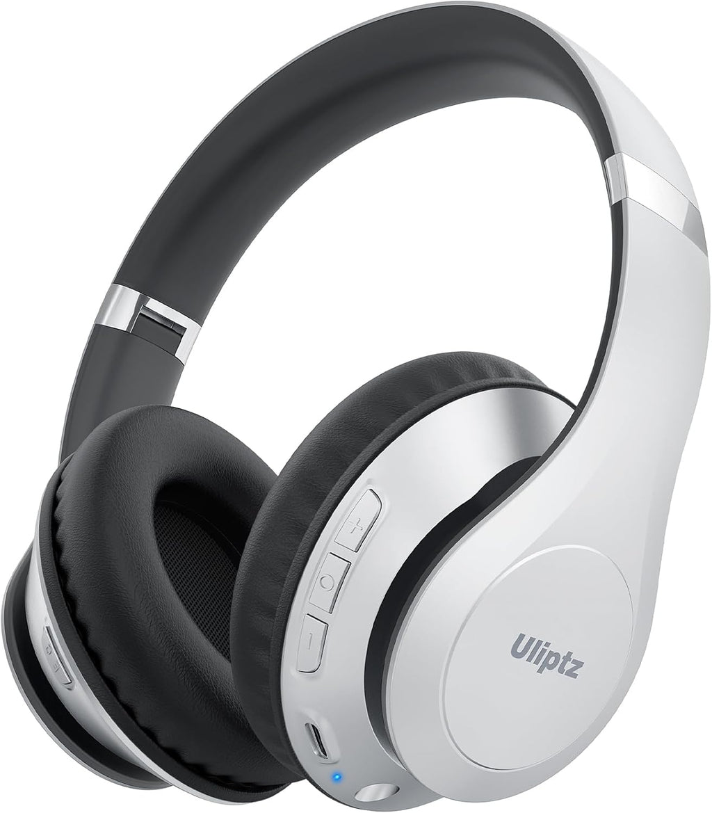 ULIPTZ Wireless Headphones Over Ear – 65H Playtime, 6 EQ Modes, Bluetooth 5.3 (Silver)