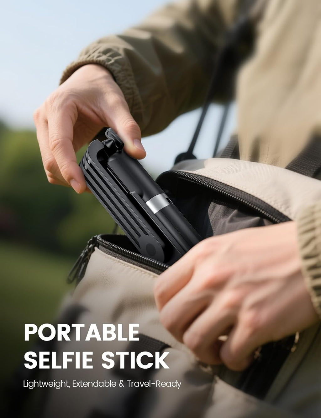 ANXRE Selfie Stick Travel Tripod with Remote – 360° Rotatable, 41.7", Compatible with Smartphone & GoPro (Black)