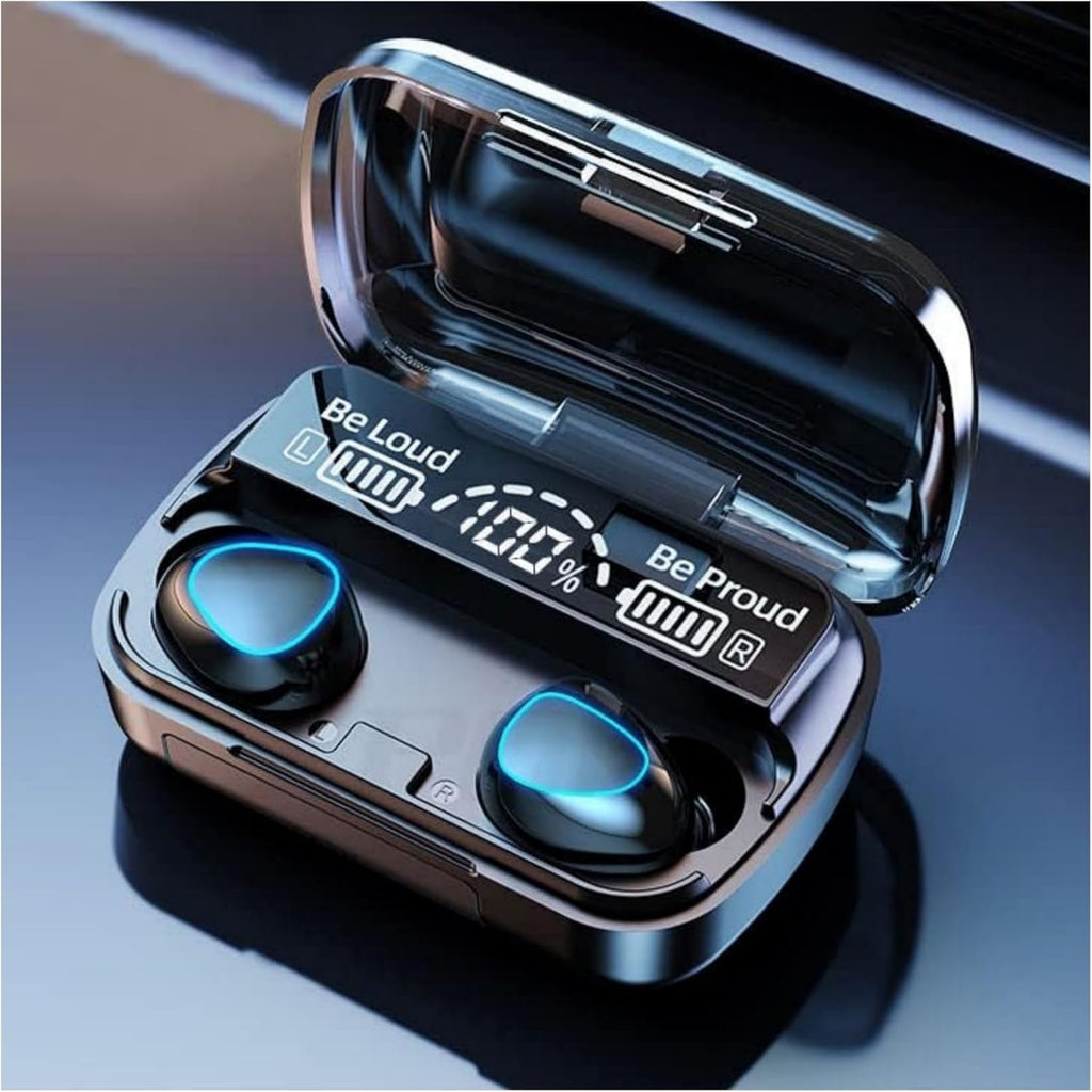 HOGKMOHK Wireless Earbuds – Bluetooth 5.1, IPX7 Waterproof, HiFi Stereo, LED Display (Black)