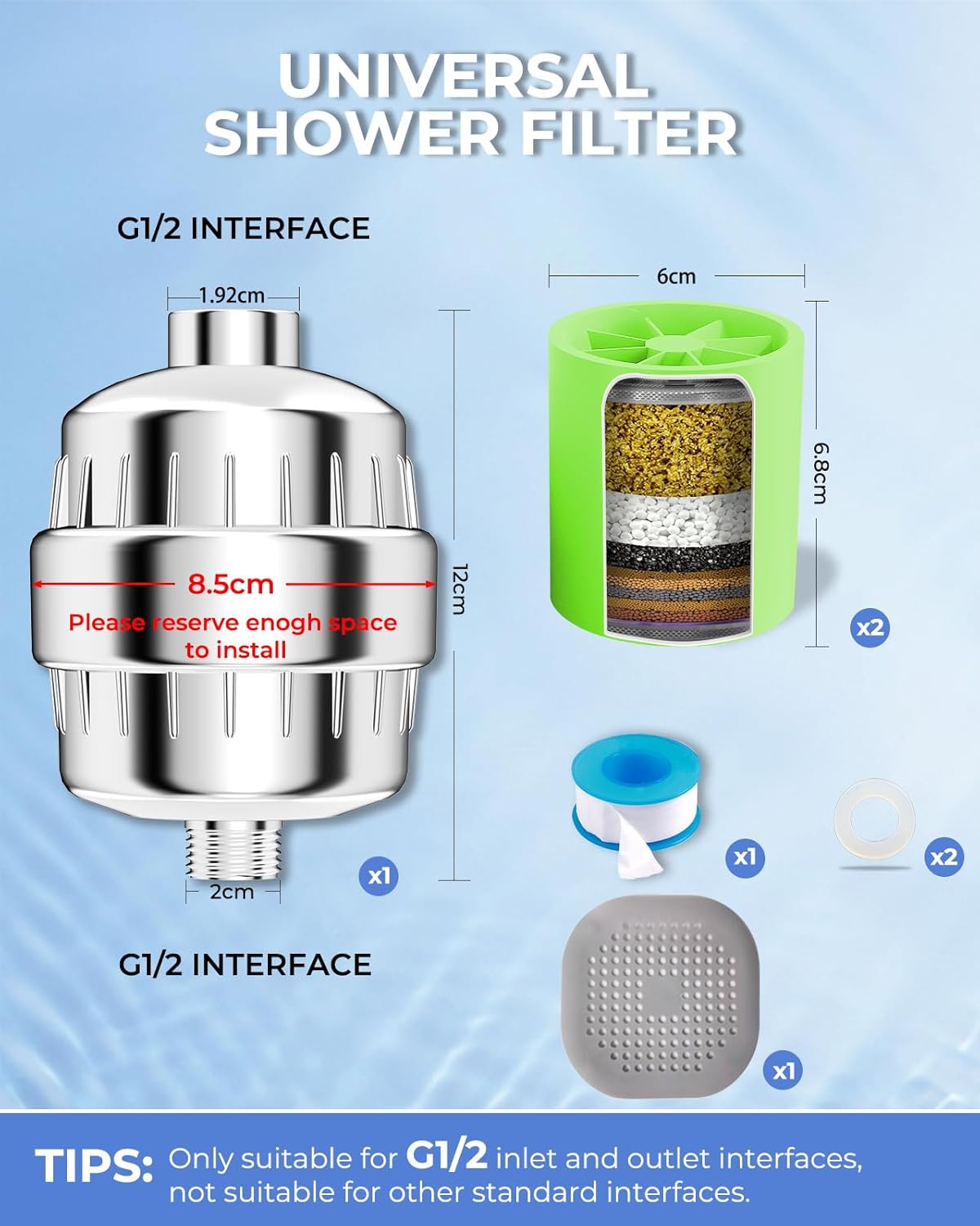 36 Stage Upgraded Shower Filter with Vitamin C | VeoryFly