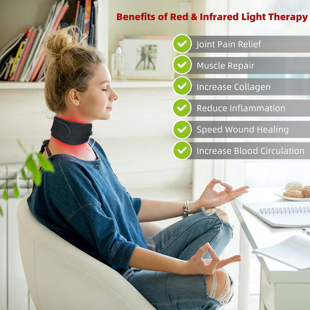 LED Infrared Therapy Chin Strap with V-shaped Face Lift LED Photon Therapy Facial Slimming Pad Wearable Pain Relief Tool Strap