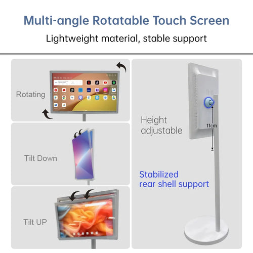 32-Inch Portable Smart TV | Touch Screen, Built-in Battery, Rotating Stand | Android