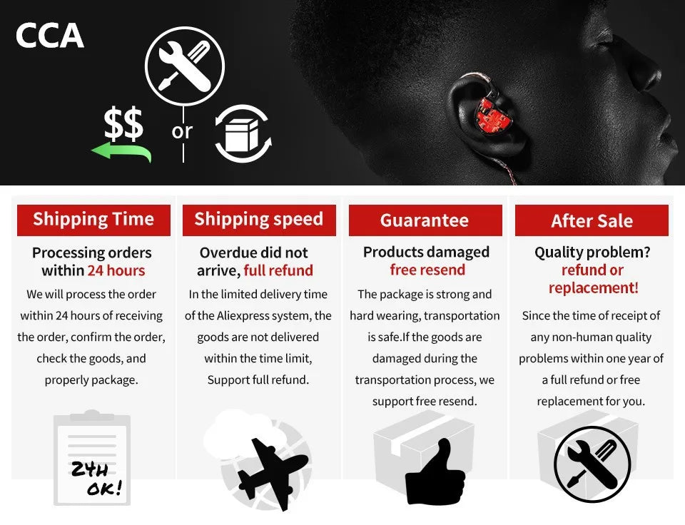 KZ ZSN Pro X Hybrid In-Ear Earphones — HIFI Bass Sport Earbuds