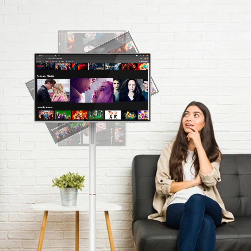 27 & 32-Inch Portable Android 13 Touch Screen TV | Rollable Stand, 10000mAh, WiFi