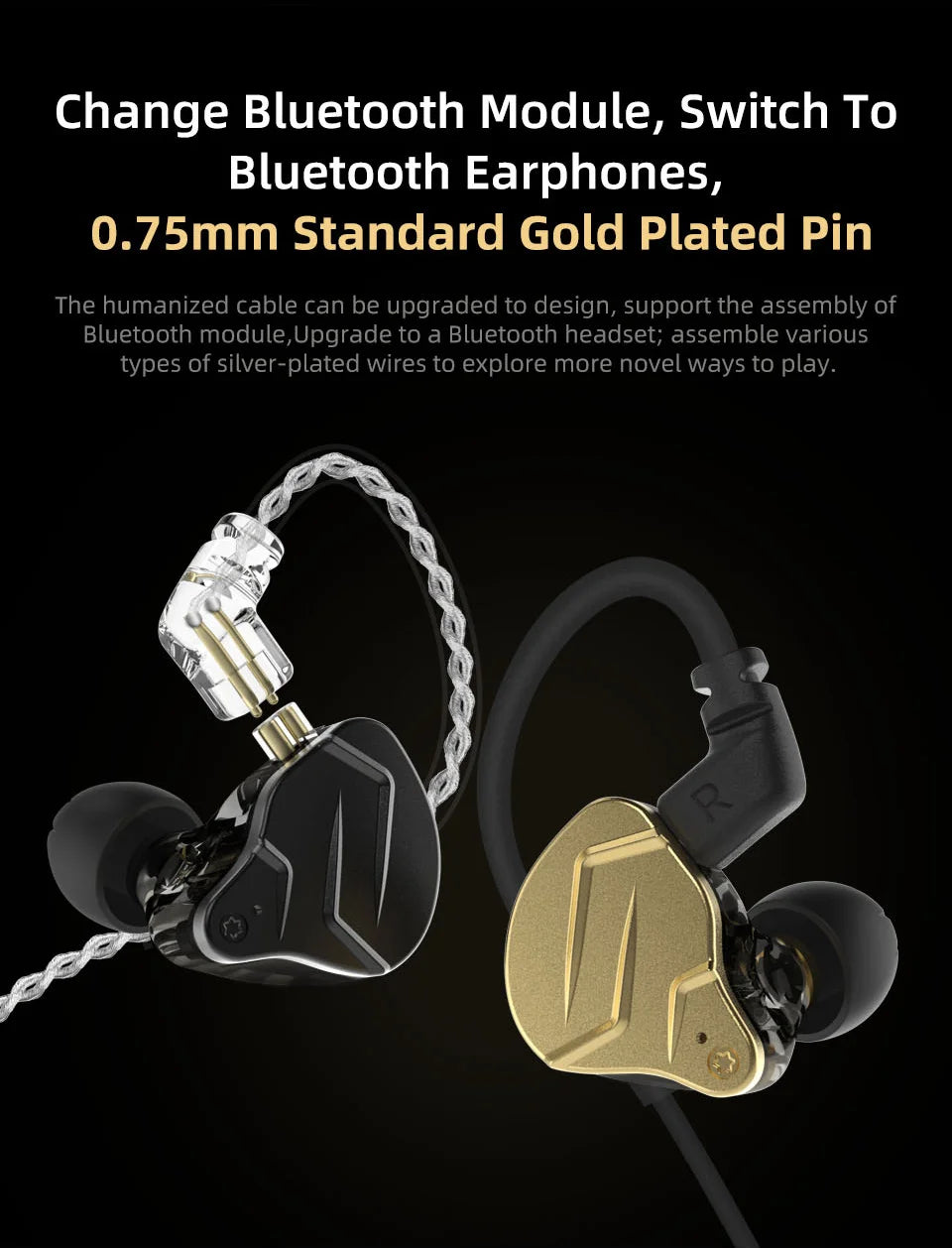 KZ ZSN Pro X Hybrid In-Ear Earphones — HIFI Bass Sport Earbuds