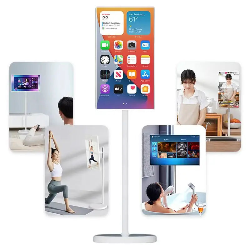 32-Inch Portable Smart TV | Touch Screen, Built-in Battery, Rotating Stand | Android