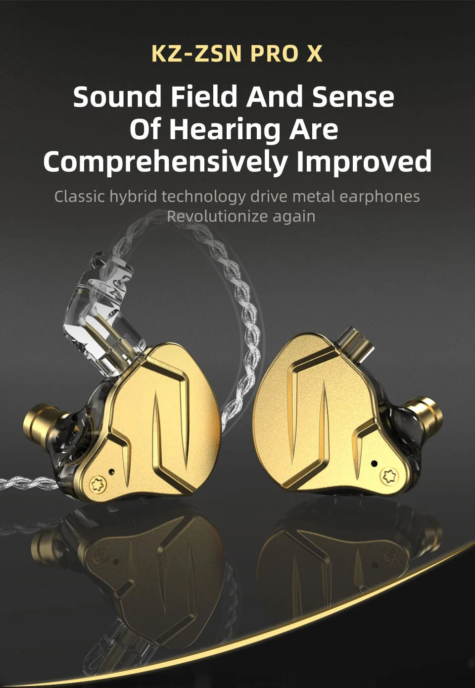 KZ ZSN Pro X Hybrid In-Ear Earphones — HIFI Bass Sport Earbuds