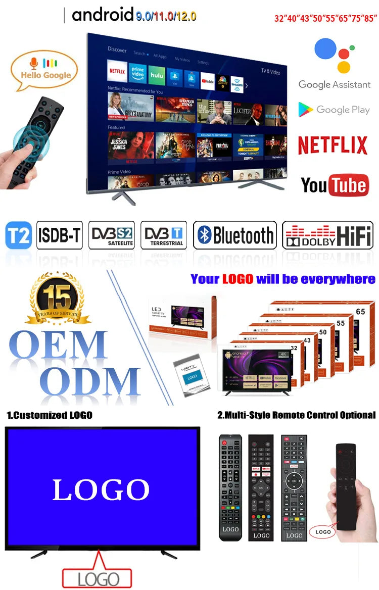 120-Inch 4K QLED Android Smart TV | WiFi, HDR & Gaming Ready