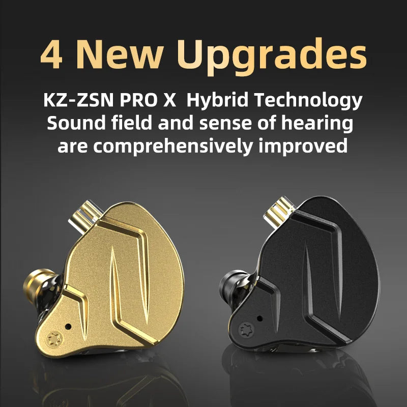 KZ ZSN Pro X Hybrid In-Ear Earphones — HIFI Bass Sport Earbuds
