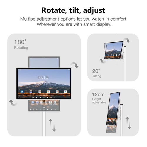 24-Inch Android 13 Touch Screen Portable TV | Rollable Stand, WiFi, 8000mAh Battery