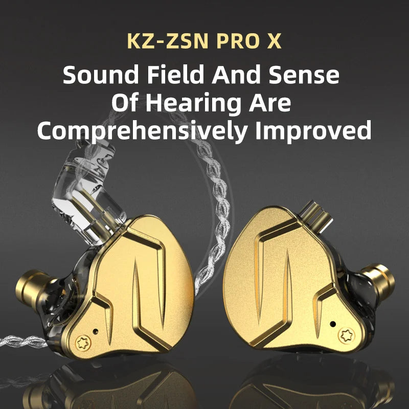 KZ ZSN Pro X Hybrid In-Ear Earphones — HIFI Bass Sport Earbuds