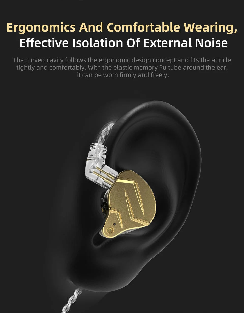 KZ ZSN Pro X Hybrid In-Ear Earphones — HIFI Bass Sport Earbuds