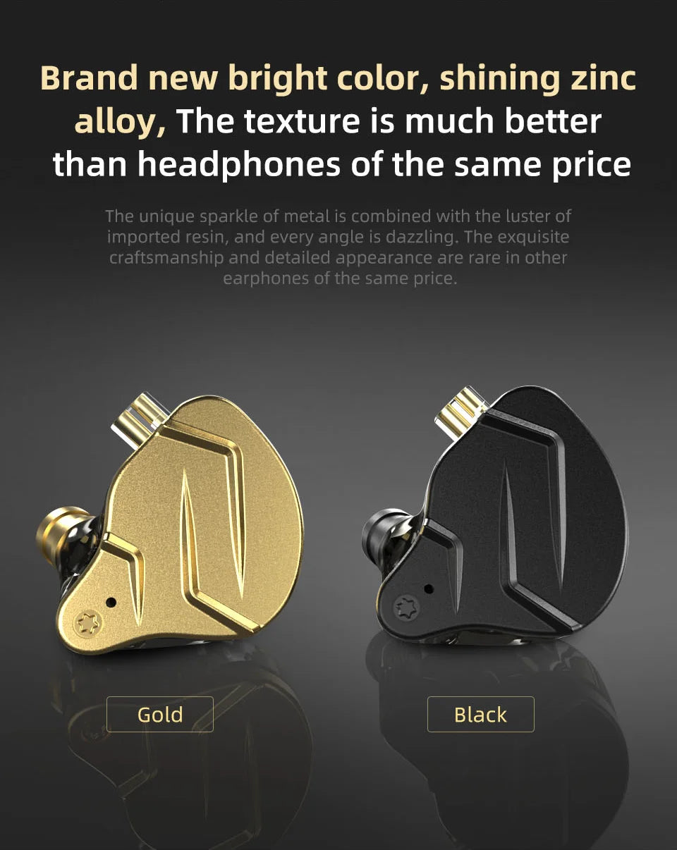 KZ ZSN Pro X Hybrid In-Ear Earphones — HIFI Bass Sport Earbuds