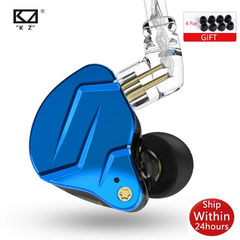 KZ ZSN Pro X Hybrid In-Ear Earphones — HIFI Bass Sport Earbuds