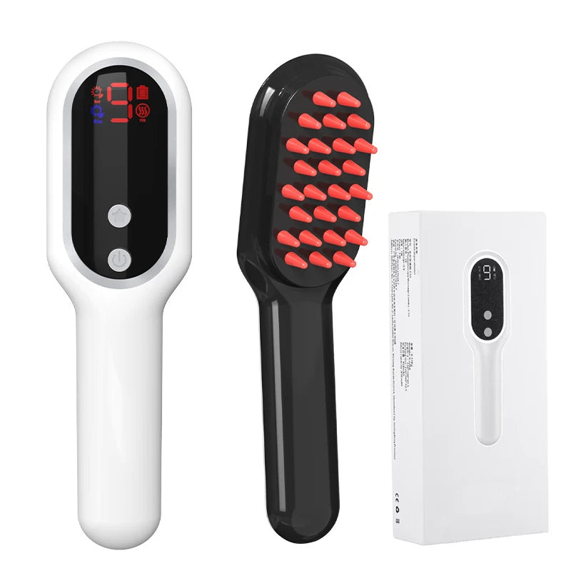 Electric Laser Hair Growth Comb Red Blue Light Magnetic Therapy Head Massage Brush Anti Hair Loss  Hair Treatment Scalp Massager