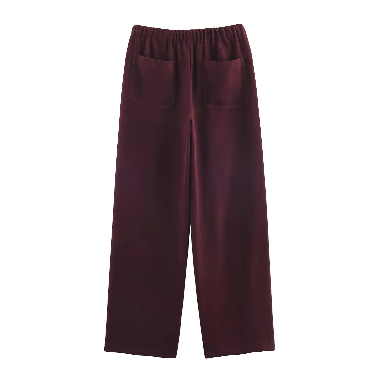 Women's High-Waisted Casual Trousers — Solid Colour Fashion Wide Leg Pants