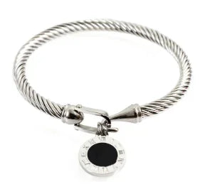 Stainless Steel Crystal Bracelet Bangle — Elegant 3-Crystal Women's Jewellery