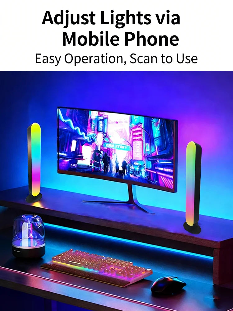 Smart Led Strip Lights With Remote Control With-remote Rgb Light Bar Lamp Sync With-music Atmosphere Decoration Desktop For-room