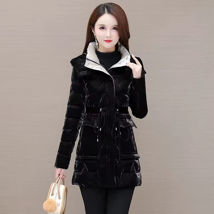 Women's Hooded Down Cotton Parka Coat — Thickened Warm Winter Overcoat