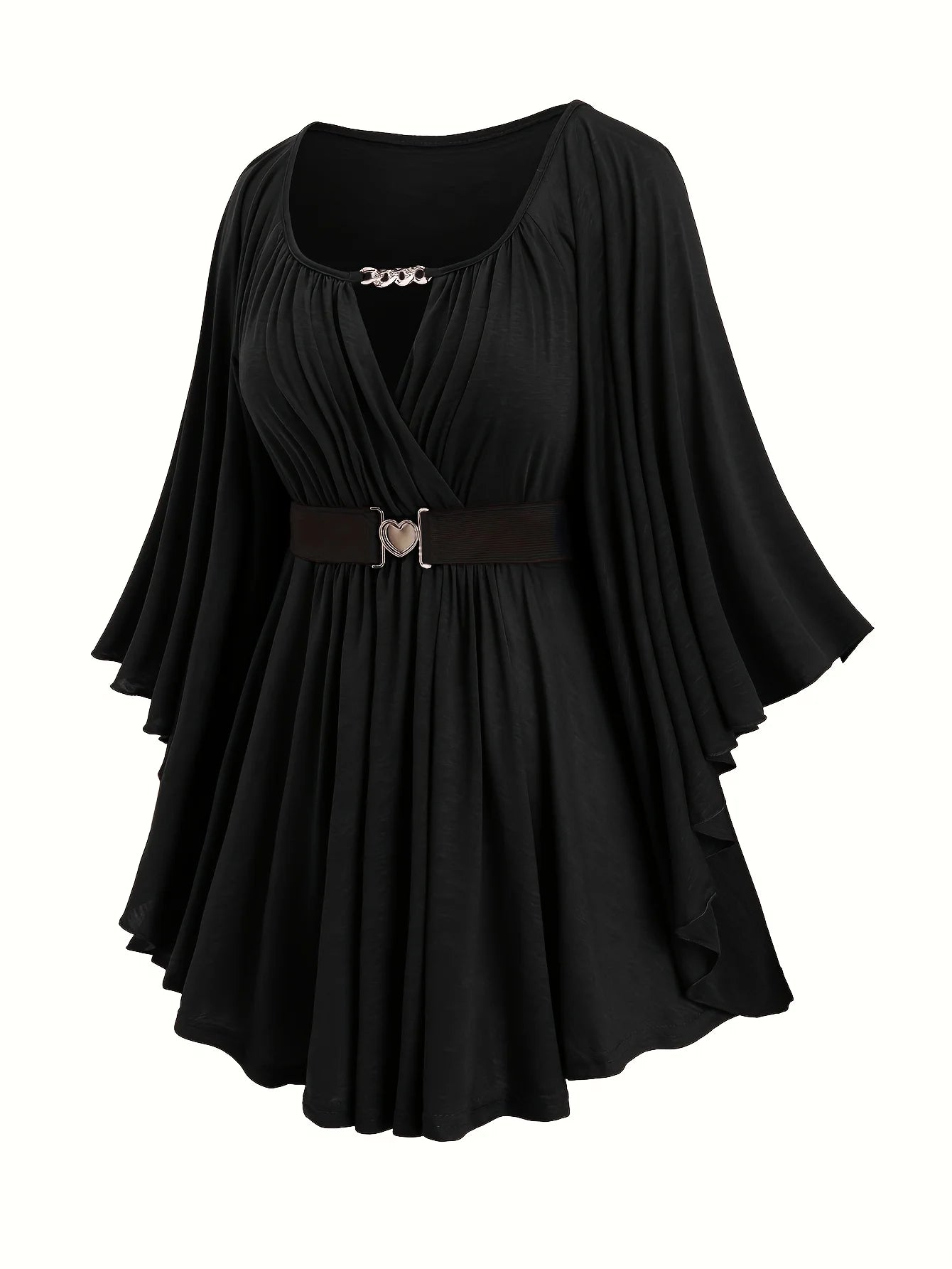 New autumn and winter  fashion women's clothing, oversized with an irregular hem, solid color, heart-shaped