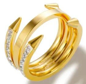 Women's Crystal Zircon Granular Ring — Waterproof Stainless Steel Fine Jewellery