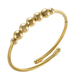 Stainless Steel Crystal Bracelet Bangle — Elegant 3-Crystal Women's Jewellery