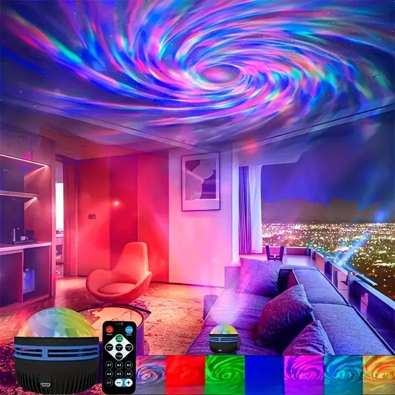 LED Galaxy Projector Night Light — Starry Sky Lamp with Remote Control