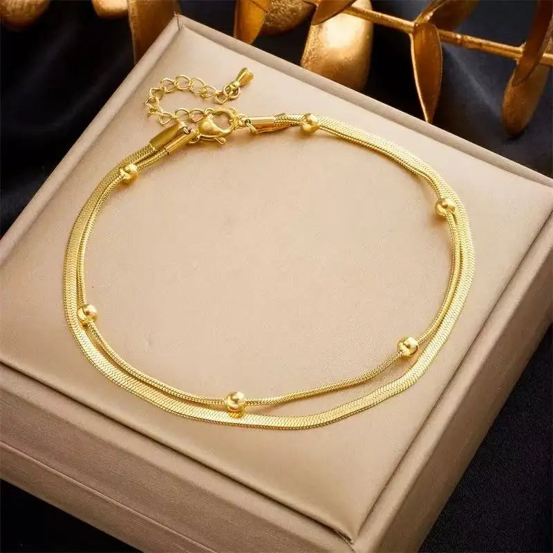 Stainless Steel Bohemian Anklet — Waterproof Personalised Foot Jewellery