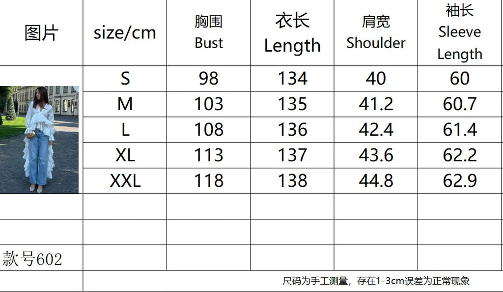 Women's Clothing 2025 Spring And Summer New Sweet And Fresh V-neck Long Sleeved Irregular Hem Shirt Women's Top