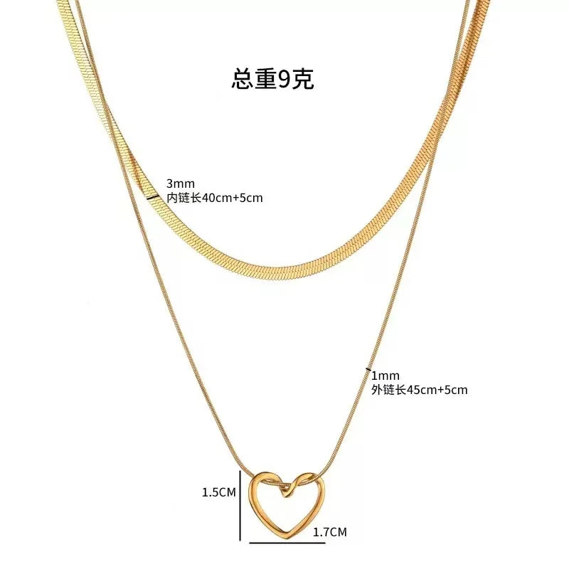 Women's Heart Pendant Necklace — Waterproof Stainless Steel Jewellery