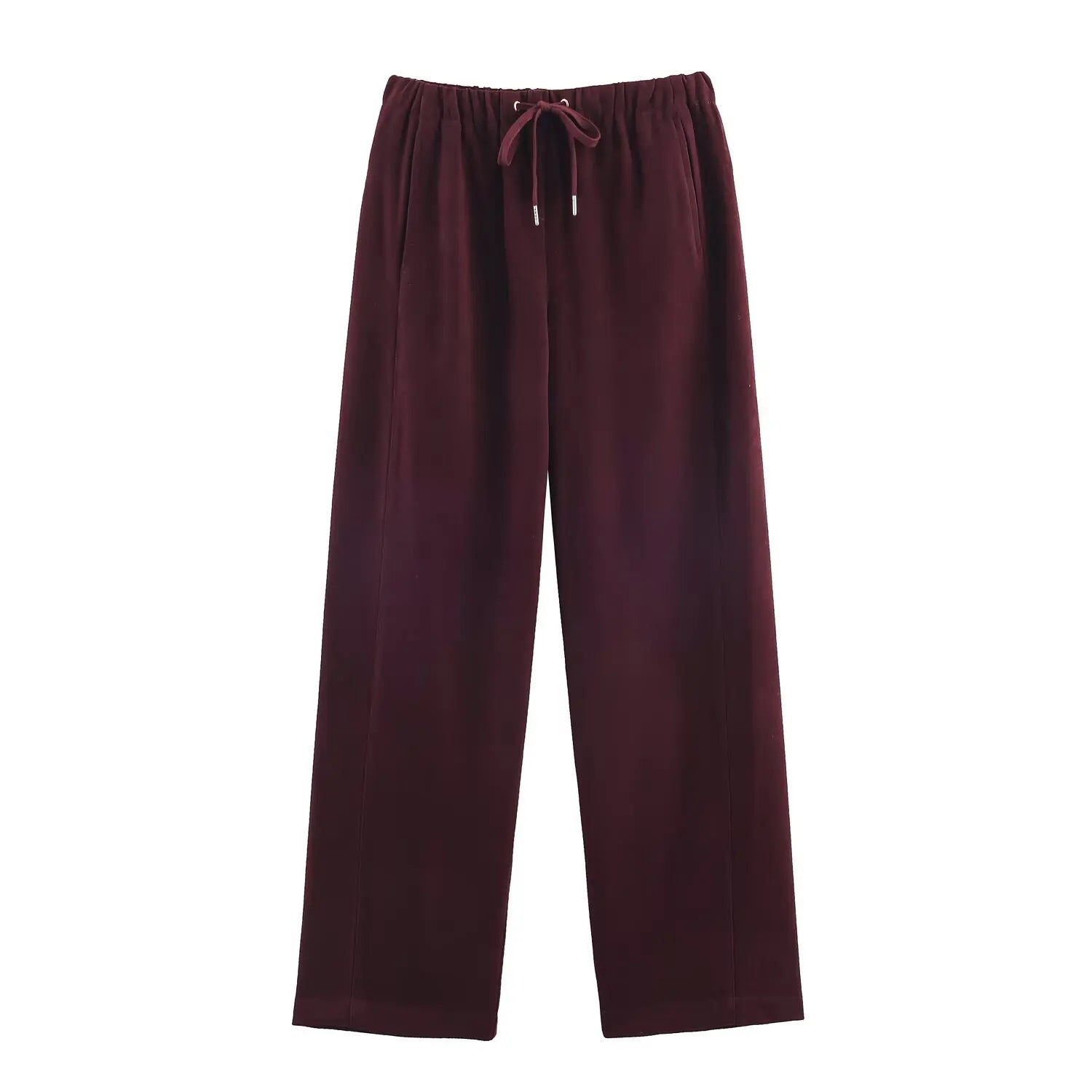 Women's High-Waisted Casual Trousers — Solid Colour Fashion Wide Leg Pants