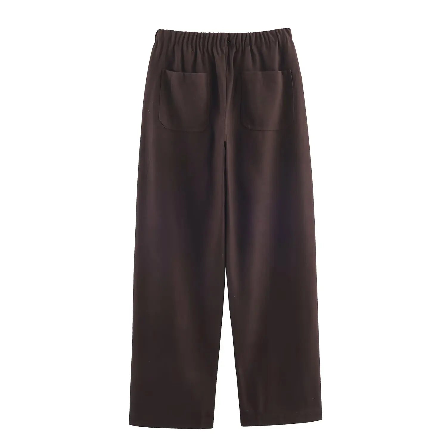 Women's High-Waisted Casual Trousers — Solid Colour Fashion Wide Leg Pants