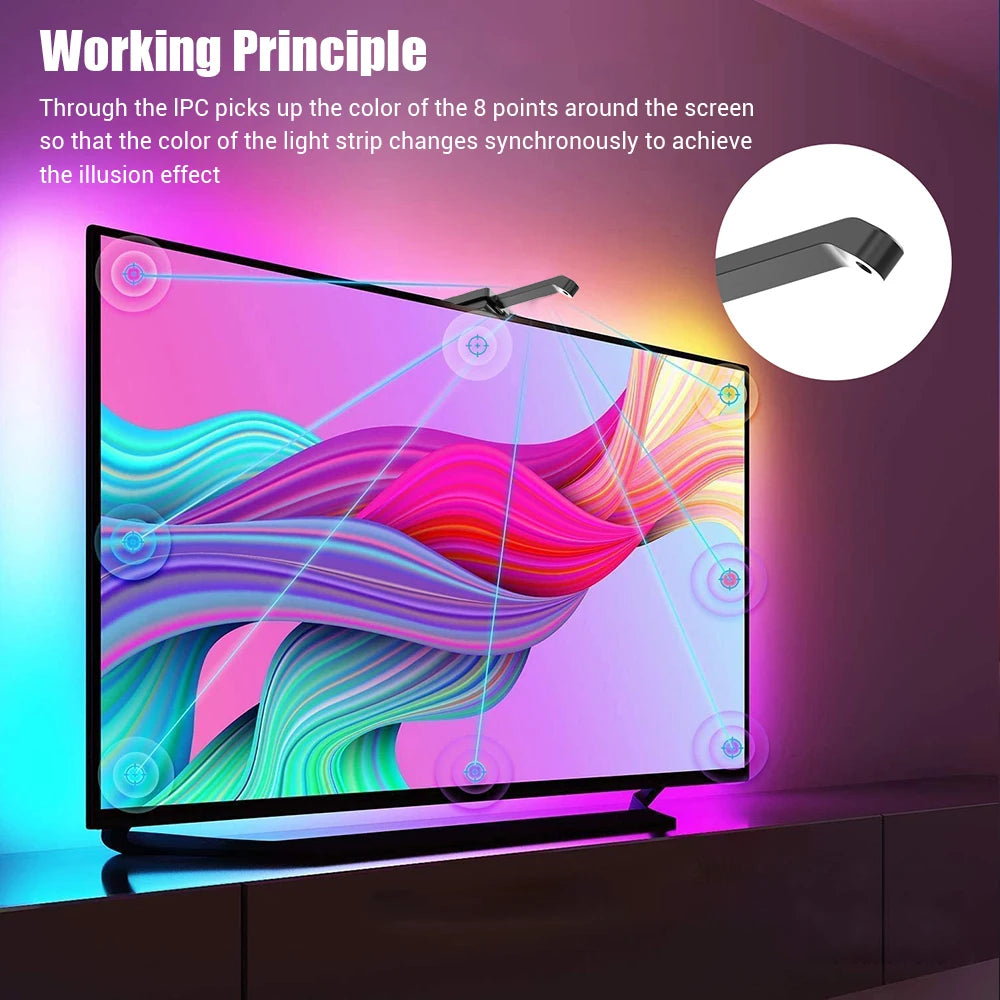 LED Lights Strip Smart TV Led Backlight USB RGB 5V Luces LED Neon Lighting App Control Rhythmic Sync Room Gaming Ambilight Lamp