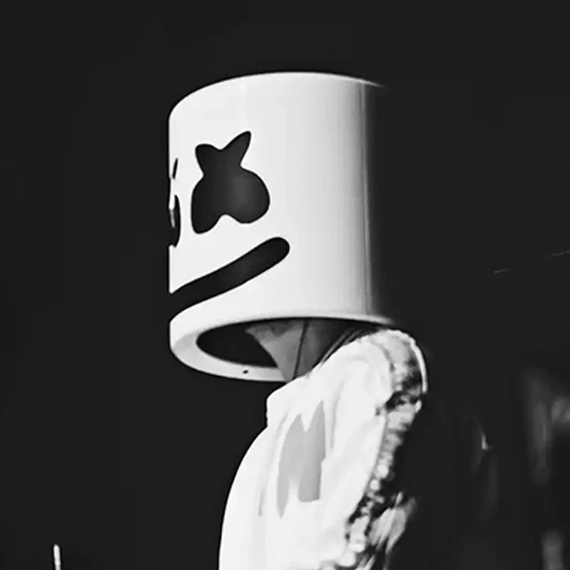 LED DJ Mask Headgear Lifelike Marshmello Mask Breathable Helmet Mask Carnival Festival Halloween Party Props Cosplay.Costume
