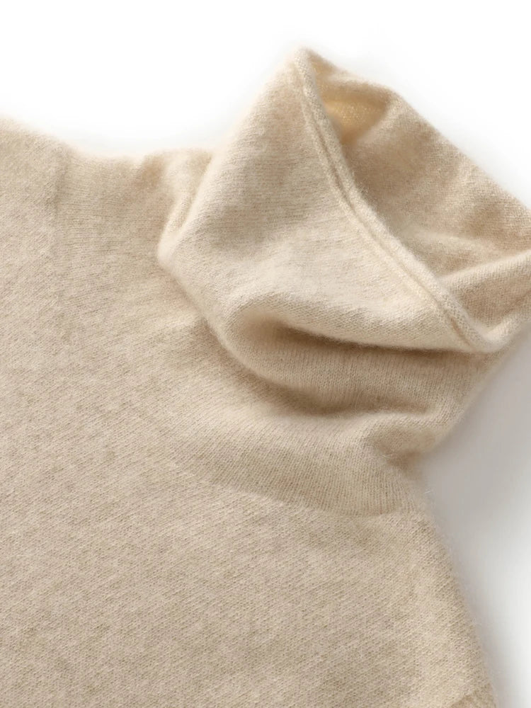 Women's 100% Merino Wool Turtleneck Vest — Sleeveless Knit Waistcoat