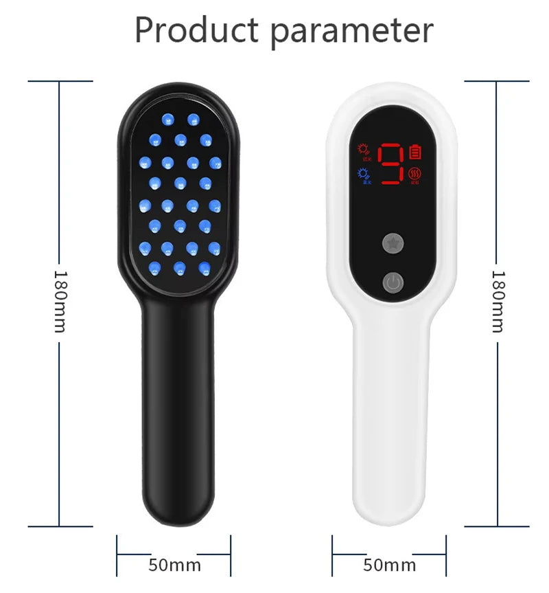 Electric Laser Hair Growth Comb Red Blue Light Magnetic Therapy Head Massage Brush Anti Hair Loss  Hair Treatment Scalp Massager