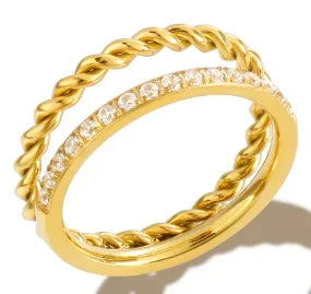 Women's Zircon Ring — Waterproof Stainless Steel Fashion Jewellery
