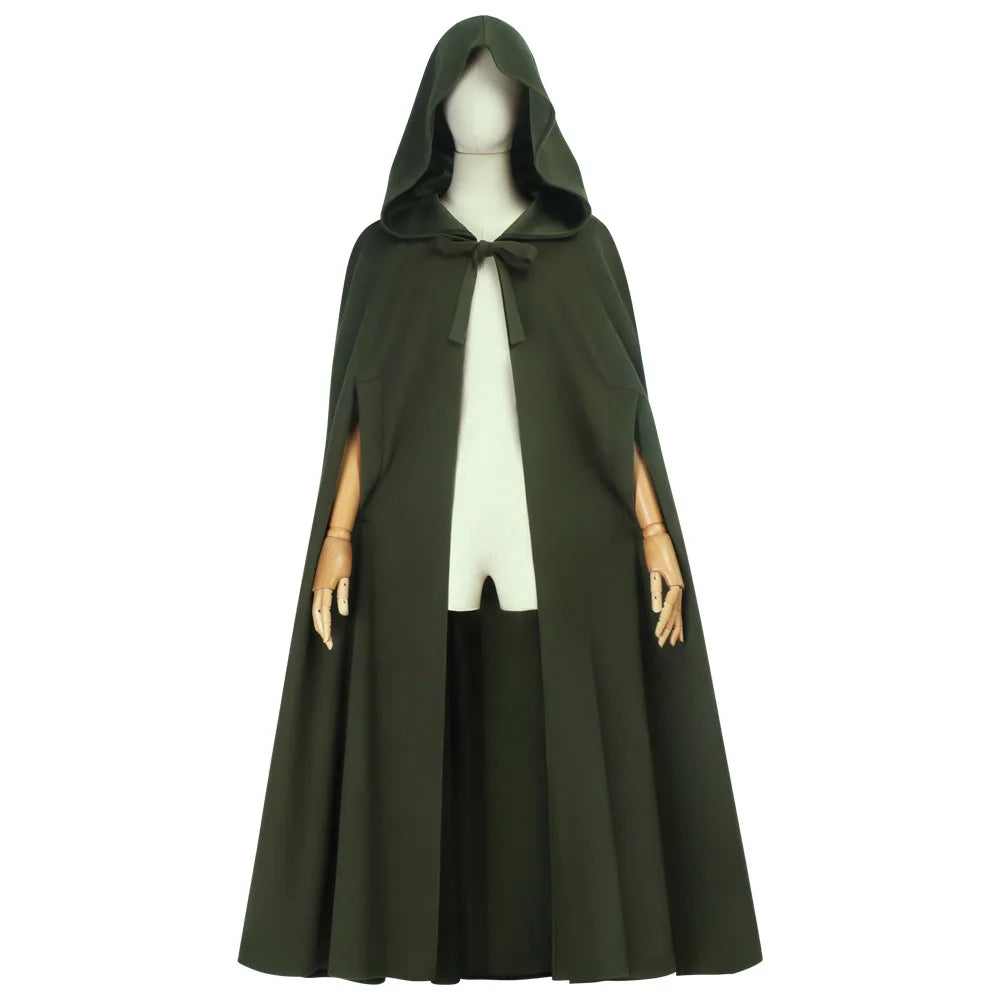 Medieval Hooded Woollen Cloak — Elf Halloween Renaissance Party Cape