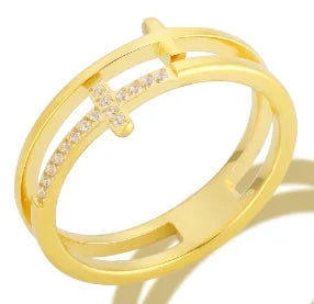 Women's Zircon Ring — Waterproof Stainless Steel Fashion Jewellery