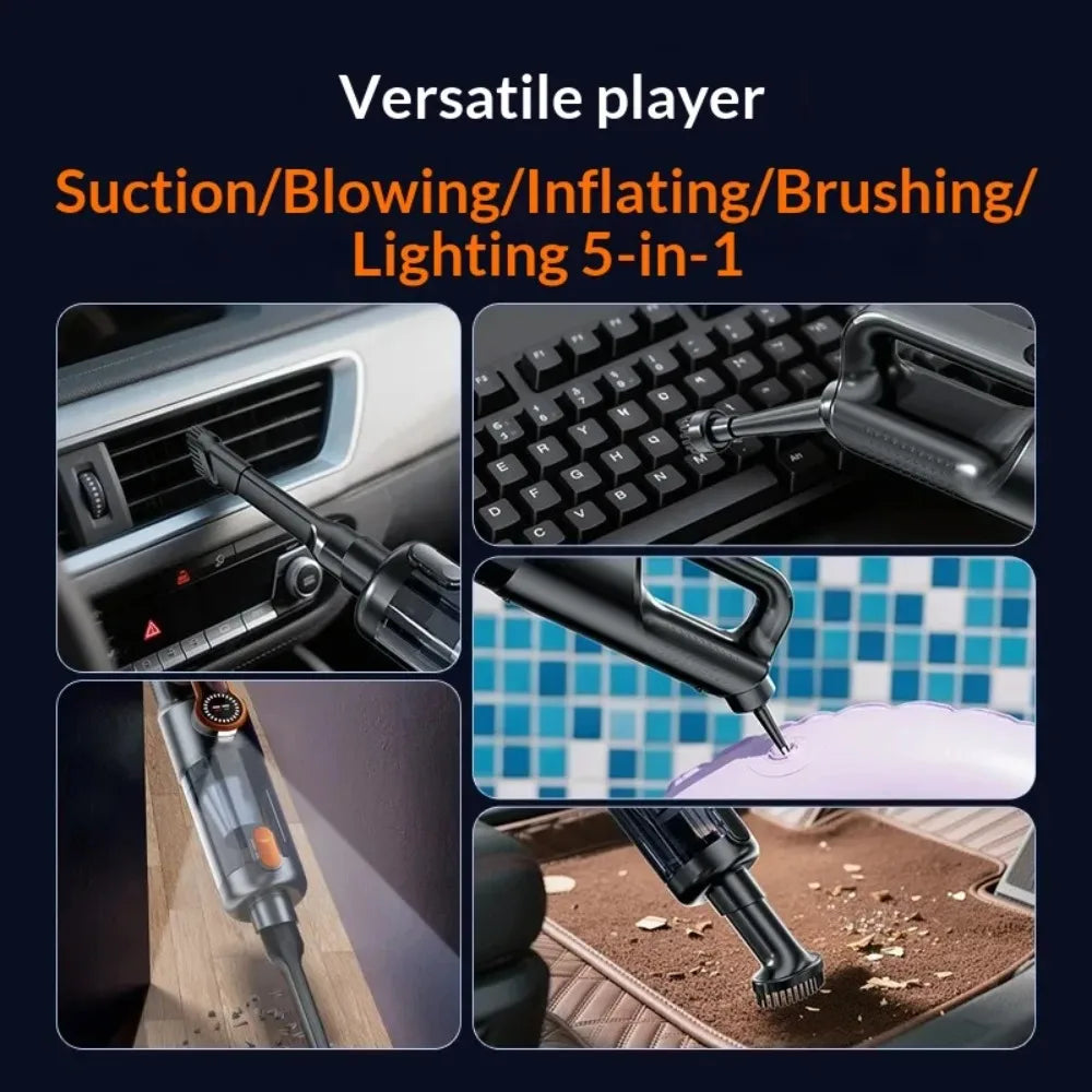 Cordless Car Vacuum Cleaner Handheld, High Power Wet Dry Portable Vacuum Blower with One-Key Dust Emptying for Car Home Cleaning