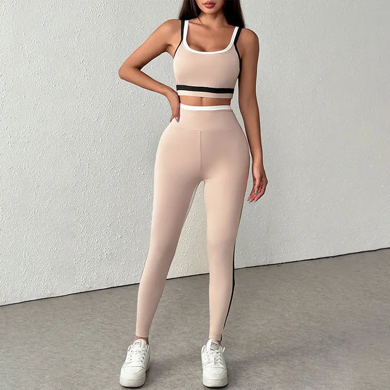 Women's Pants & Camis Sports Clothing Summer Streetwear Fashion New Striped 2 Piece Casual Slim Elegant Female Knitted Clothing