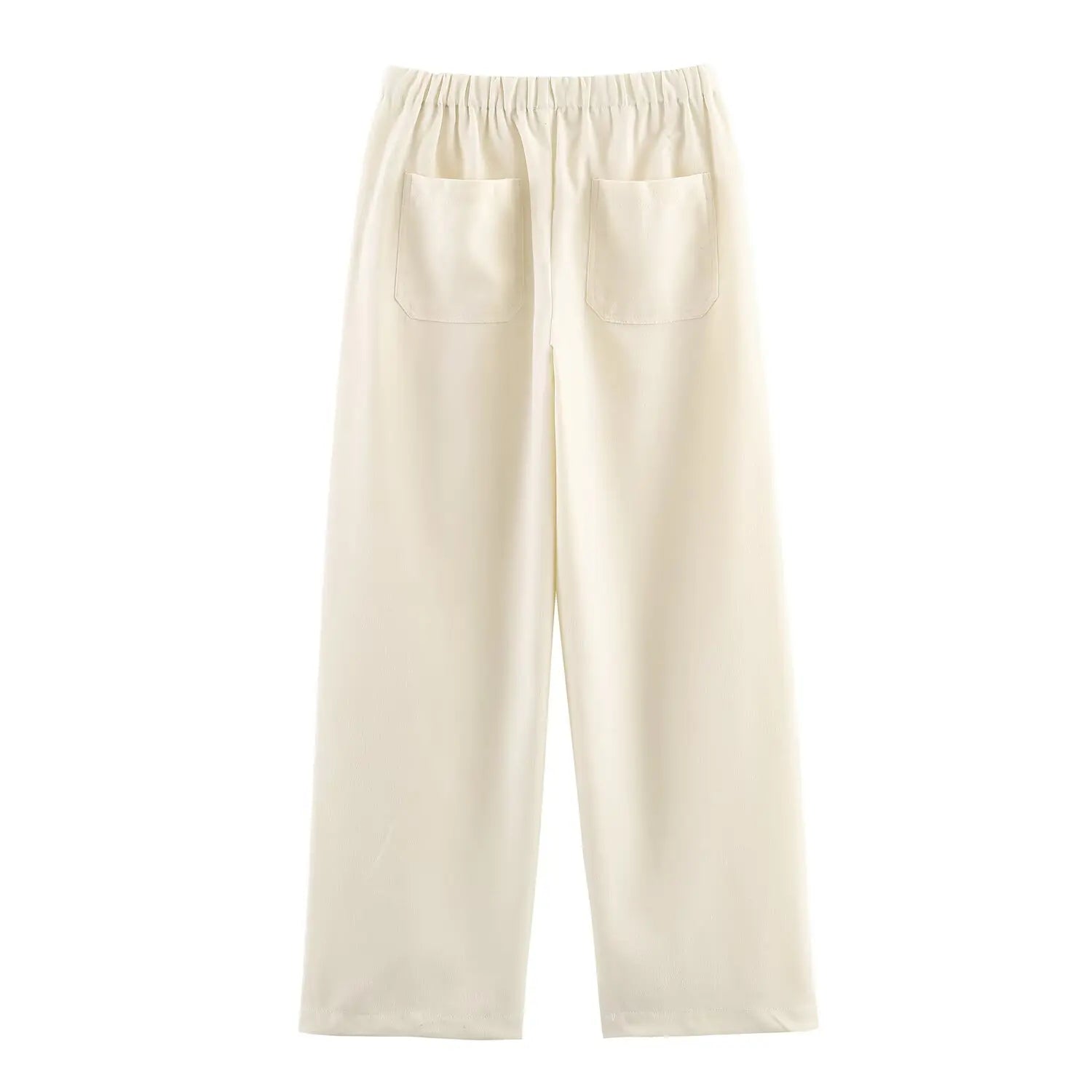Women's High-Waisted Casual Trousers — Solid Colour Fashion Wide Leg Pants