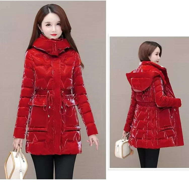 Women's Hooded Down Cotton Parka Coat — Thickened Warm Winter Overcoat