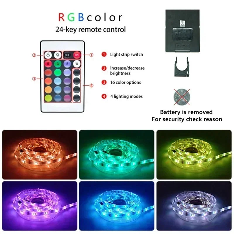 Smart LED Strip Lights 1m-20m Music Sync RGB 5V with App & Remote Control for Christmas Party Room Decoration Lighting