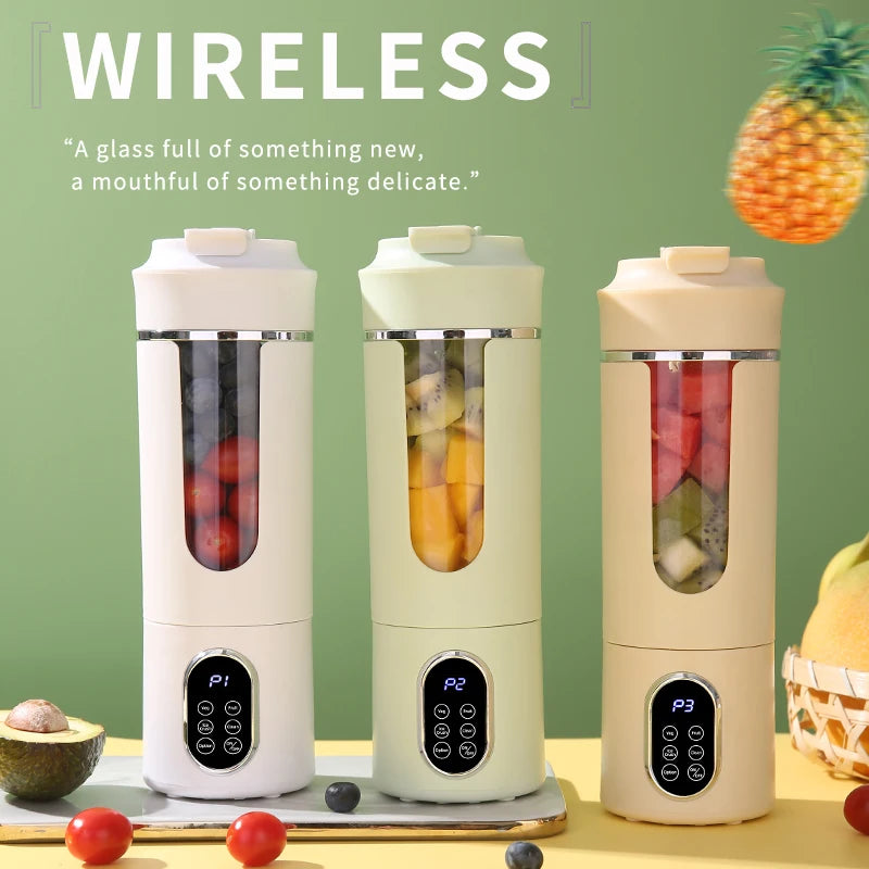 Portable juicer, multifunctional blender, USB charging juice maker, suitable for making smoothies, milkshakes, and fruit juices