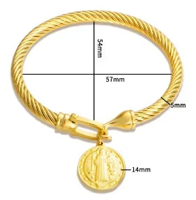 Stainless Steel Crystal Bracelet Bangle — Elegant 3-Crystal Women's Jewellery