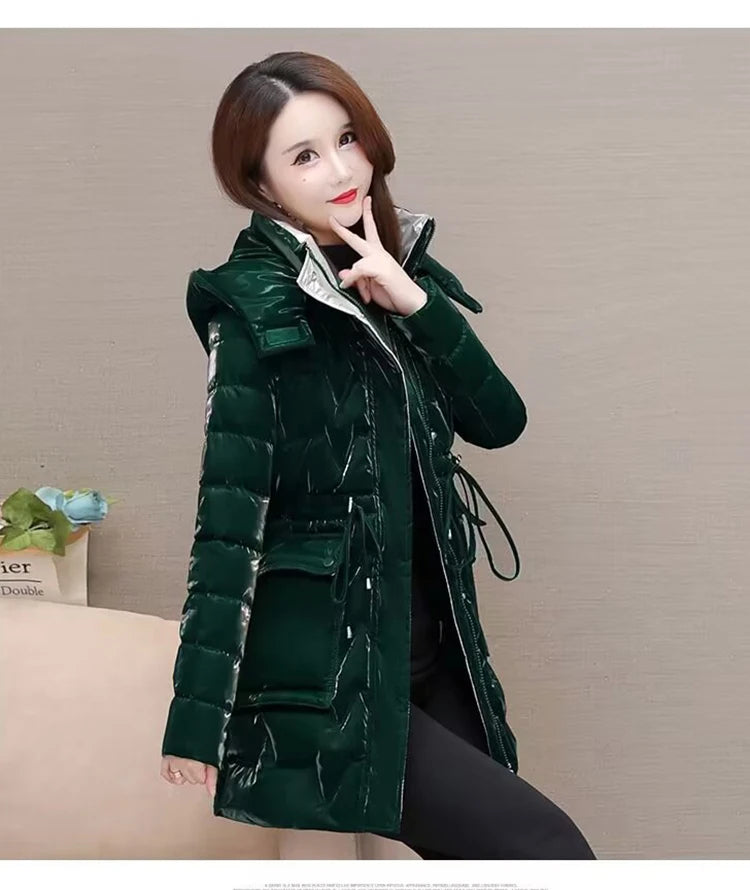 Women's Hooded Down Cotton Parka Coat — Thickened Warm Winter Overcoat