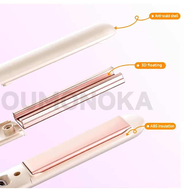 3-in-1 Mini Hair Straightener, Curler & Beard Styler — Professional Hot Comb